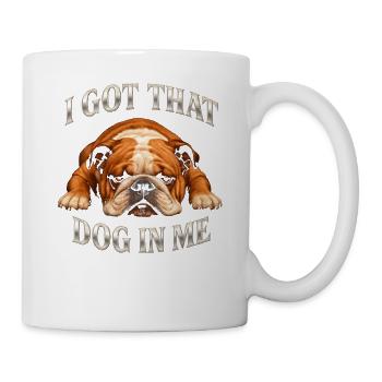 Bulldog Power – Dog Motif Pullover Hoodie - Mug - white - Right
