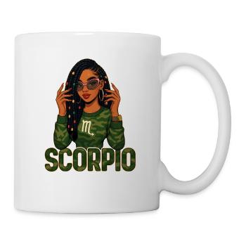 Reine Scorpion – Pouvoir zodiacal Afro Girl Loc’d - Mug blanc - blanc - Droite