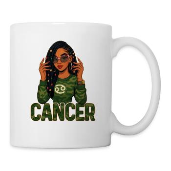 Cancer Queen – Fille afro avec un clin d’œil qui nourrit l’âme - Mug blanc - blanc - Droite