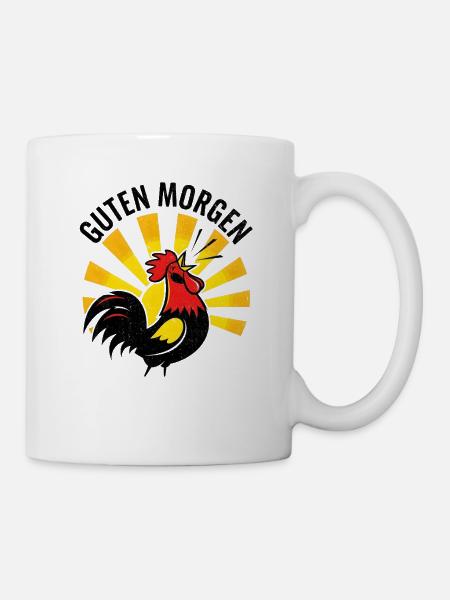 Hahn Guten Morgen - Tasse - Weiß