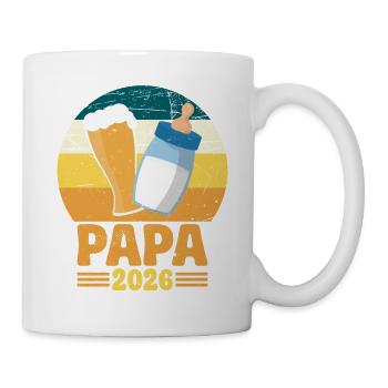 Papa 2026 Papa und Baby Werbepapa - Tasse - Weiß - Rechts