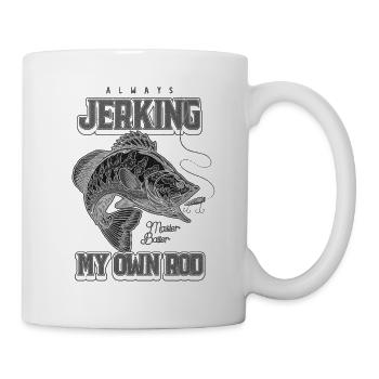 Always Jerking My Rod Funny Fishing - Mug - white - Right