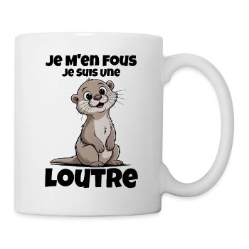 Es ist mir egal, ich bin ein Geschenkotter - Tasse - Weiß - Rechts