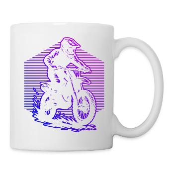 Kompaktes Motocross Design für Motocross - Tasse - Weiß - Rechts
