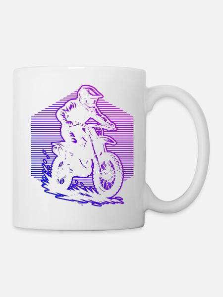 Kompaktes Motocross Design für Motocross - Tasse - Weiß