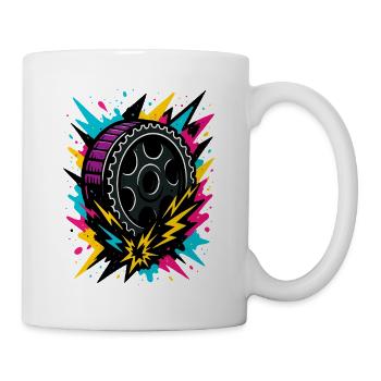 Neon Drift Wheel, Tuning Thunderstorm, Racing - Mug - white - Right