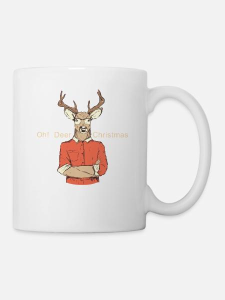 Weihnachten mit Hirschen Deer Christmas - Tasse - Weiß