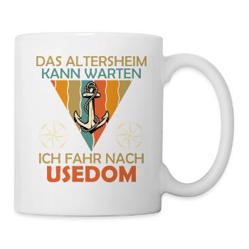 Grand-père LA MAISON DE RETRAITE PEUT ATTENDRE, JE VAIS À USEOM - Mug blanc - blanc - Droite