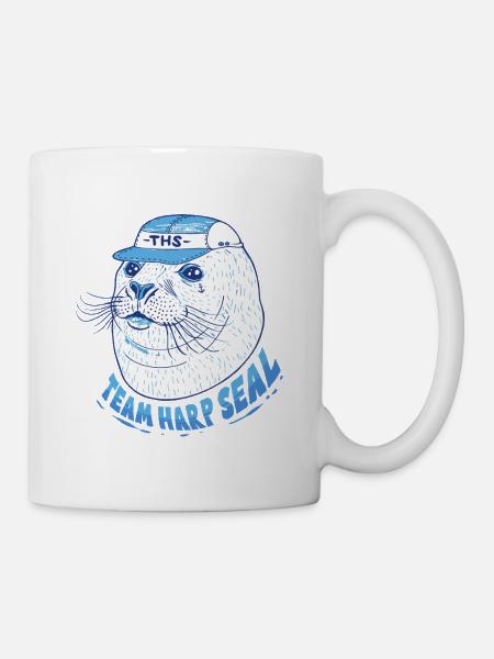 Sattelrobbe Robben Team Harp Seal - Tasse - Weiß