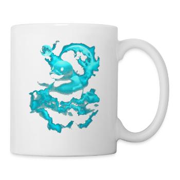 Neon-Raumente über blauer Wolke - Tasse - Weiß - Rechts