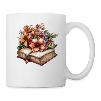 Flowers in an open book - Mug - white - Right