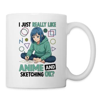 J’aime vraiment l’anime et le croquis OK - Mug blanc - blanc - Droite