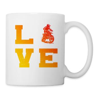 Motif emblématique du motocross - Mug blanc - blanc - Droite
