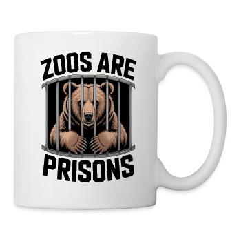 Bear behind bars motif - Mug - white - Right