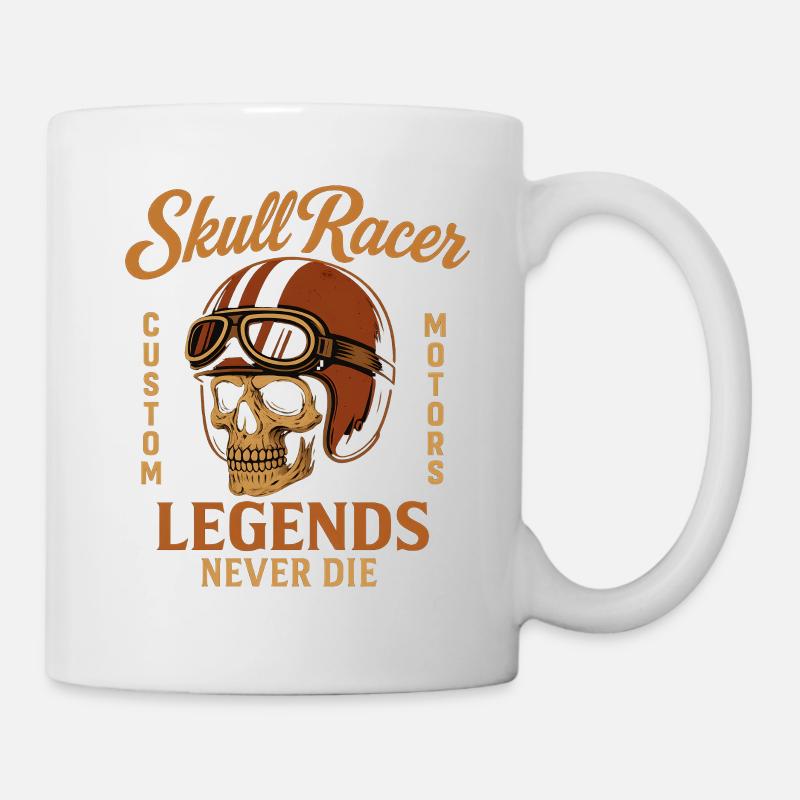 Conception vintage de la moto Skull Racer - Mug blanc - blanc
