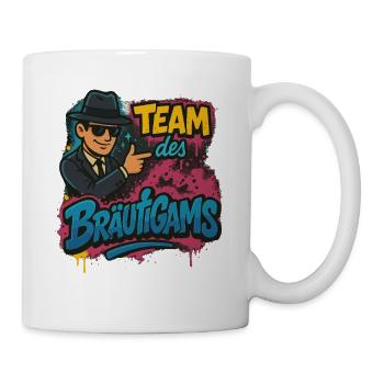 Groom's team, graffiti stag party shirt - Mug - white - Right