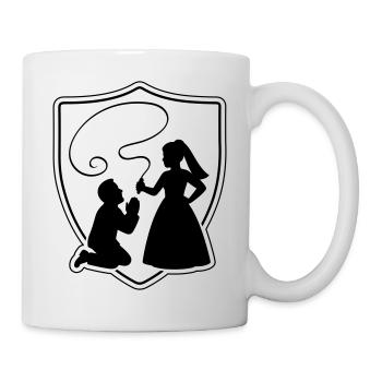 Hochzeit Brautpaar Ehepaar Silhouette - Tasse - Weiß - Rechts