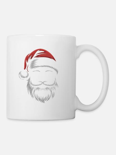 Santa mit Brille und Bart - Tasse - Weiß