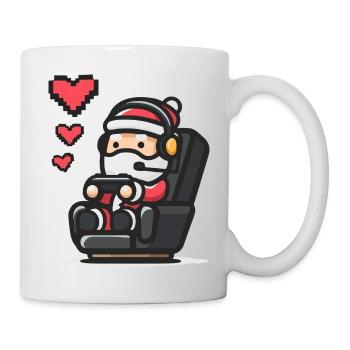 Gamer Santa Pixel Art Christmas Gaming - Mug - white - Right