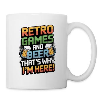 Retro Games and Beer That's Why I'm Here - Mug - white - Right