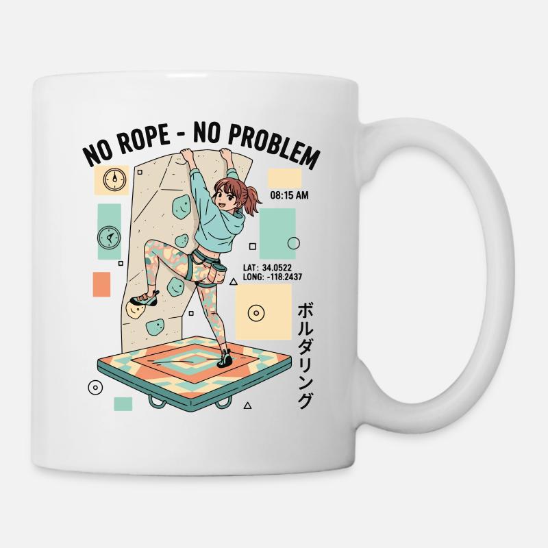 Kein Seil Kein Problem Bouldering Kletterer Spaß - Tasse - Weiß