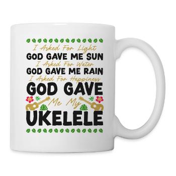 Ukulélé hawaïen que j’ai demandé - Mug blanc - blanc - Droite