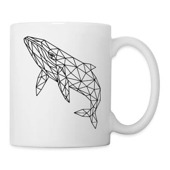Geometrischer Polygonwal - Tasse - Weiß - Rechts