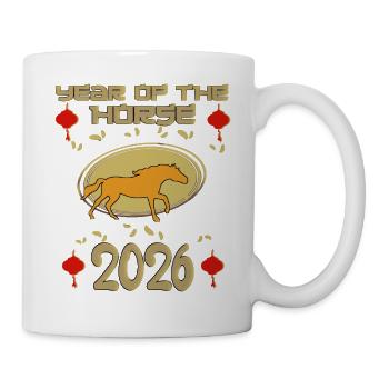 Année du cheval 2026 Zodiaque chinois - Mug blanc - blanc - Droite