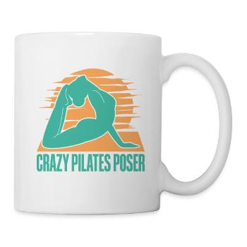 Yoga Crazy Pilates Poser Funny Yoga - Tasse - Weiß - Rechts