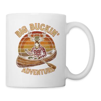 Deer in Canoe - Big Buckin Adventure Vintage - Mug - white - Right