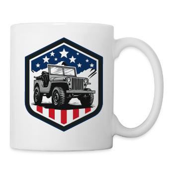 Willys Overland Jeep - 4x4 Bestseller Off Road - Tasse - Weiß - Rechts