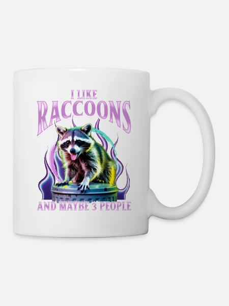 Funny Raccoon - Tasse - Weiß