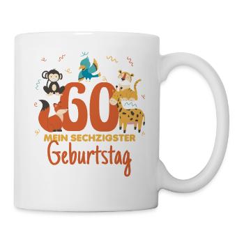 60. Geburtstag – Mein sechzigster Geburtstag - Tasse - Weiß - Rechts