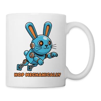 Blauer Mechanischer Hoppbunny - Tasse - Weiß - Rechts