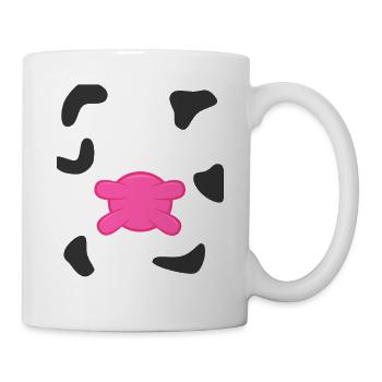 Mignonne dessin animé Ventre de vache Animal rose de ferme Paresseux DIY - Mug blanc - blanc - Droite
