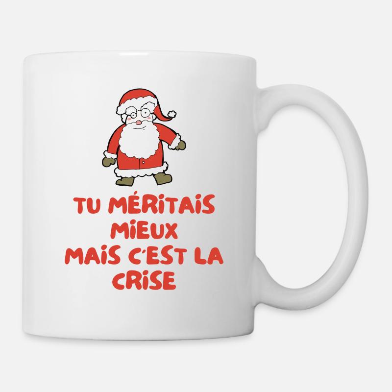 Weihnachtsmann-Krisen-Humor Weihnachtsgeschenk Humorvoll - Tasse - Weiß