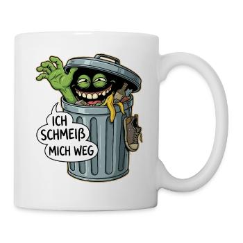 Trash Monster: Ich schmeiß mich weg - Tasse - Weiß - Rechts