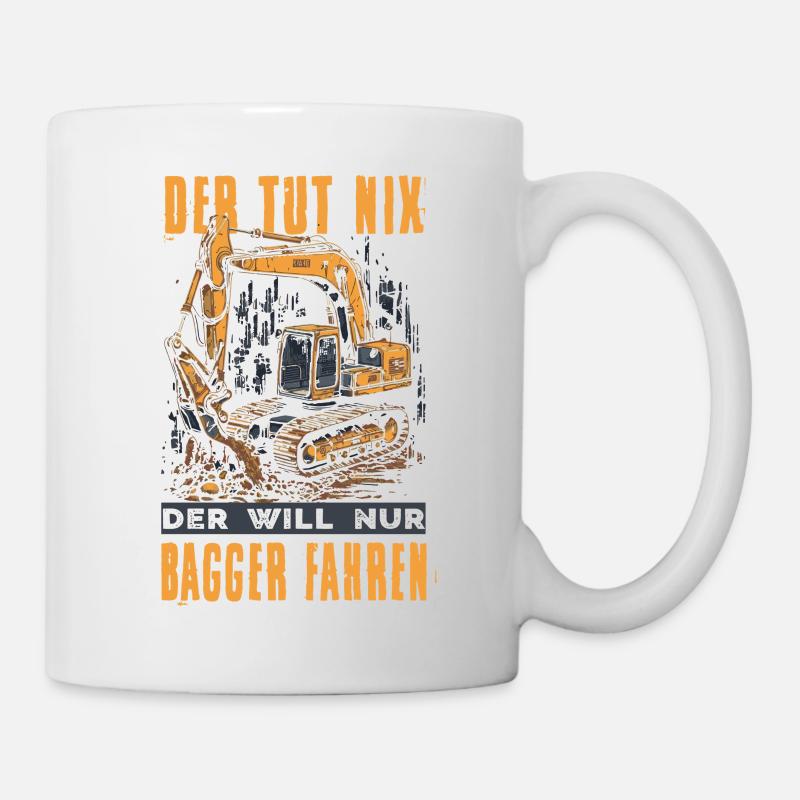 Baggerfahrer Geschenke Baggerführer Baustelle - Tasse - Weiß
