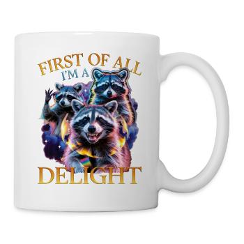 Funny Raccoon - Tasse - Weiß - Rechts
