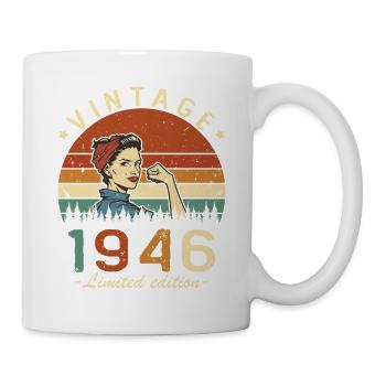 1946 Vintage Rétro Cadeau D'anniversaire Femme - Mug blanc - blanc - Droite