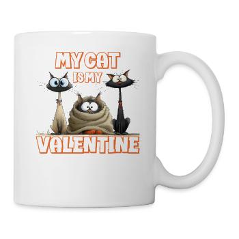 Mon chat, c’est ma Saint-Valentin - Mug blanc - blanc - Droite