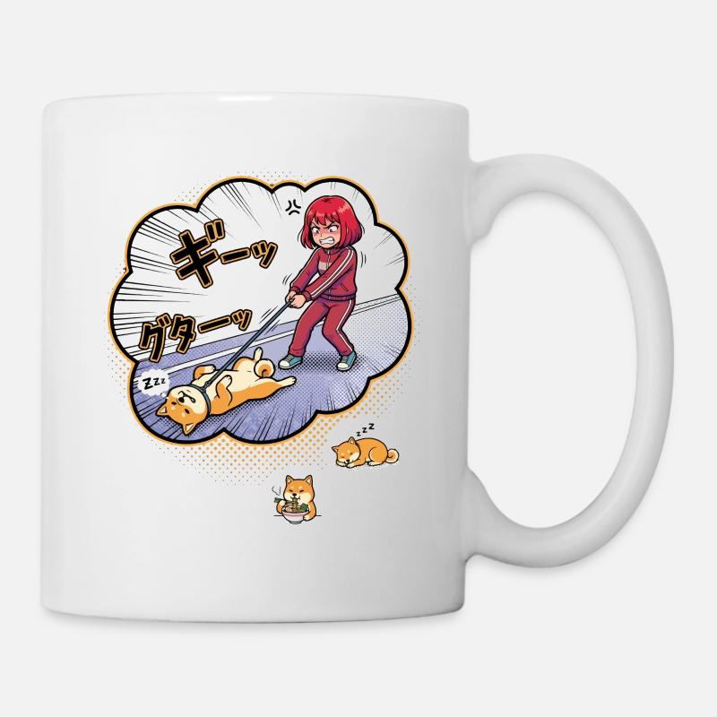 Wütende Halterin vs Schlafender Hund - Tasse - Weiß