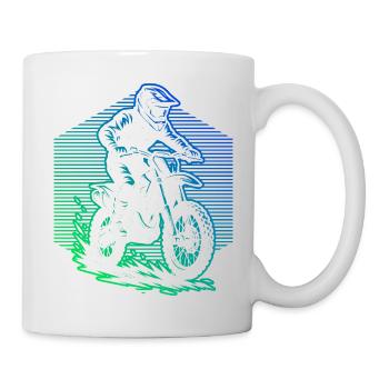 Conception de motocross pleine de caractère - Mug blanc - blanc - Droite