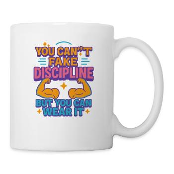 Disziplin, die du tragen kannst, motivierende Fitness - Tasse - Weiß - Rechts