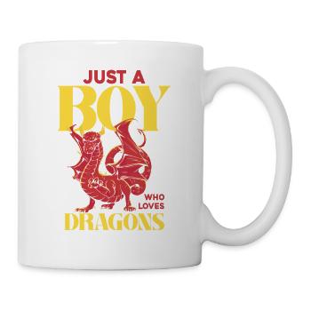 Nur ein Junge liebt Drachen - Tasse - Weiß - Rechts
