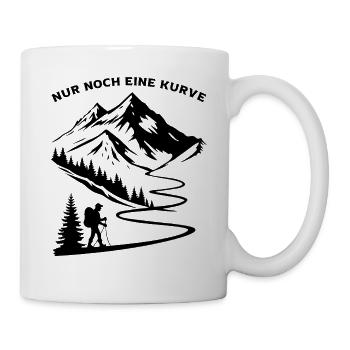 Nur noch eine Kurve lustige Berg und Alpen Sprüche - Tasse - Weiß - Rechts
