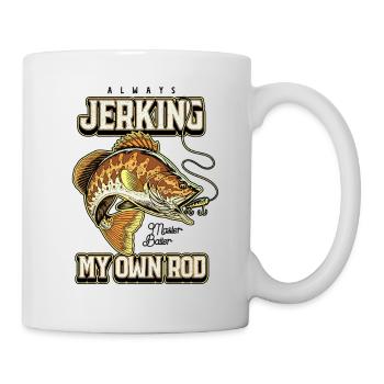 Always Jerking My Rod Funny Fishing - Mug - white - Right
