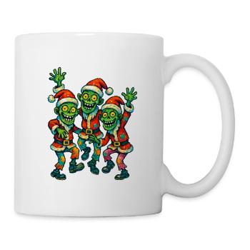 Funny Christmas Zombies in Santa Hat - Mug - white - Right