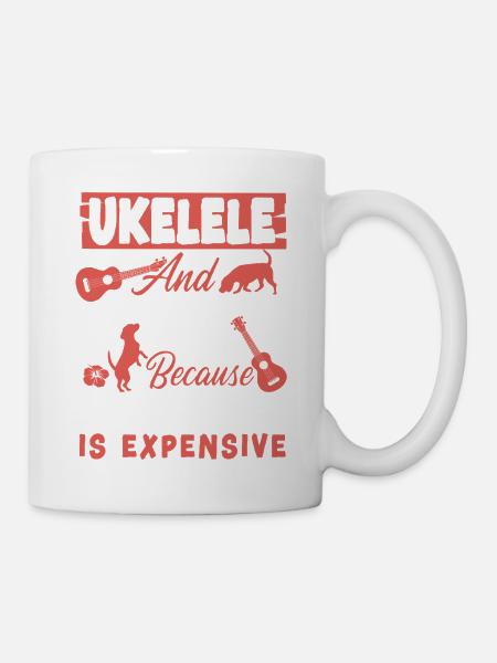 Hawaiian Ukulele Uke Dog Ukulele - Tasse - Weiß