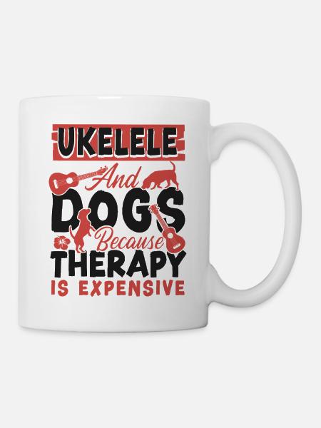 Hawaiian Ukulele Uke Dog Ukulele - Tasse - Weiß